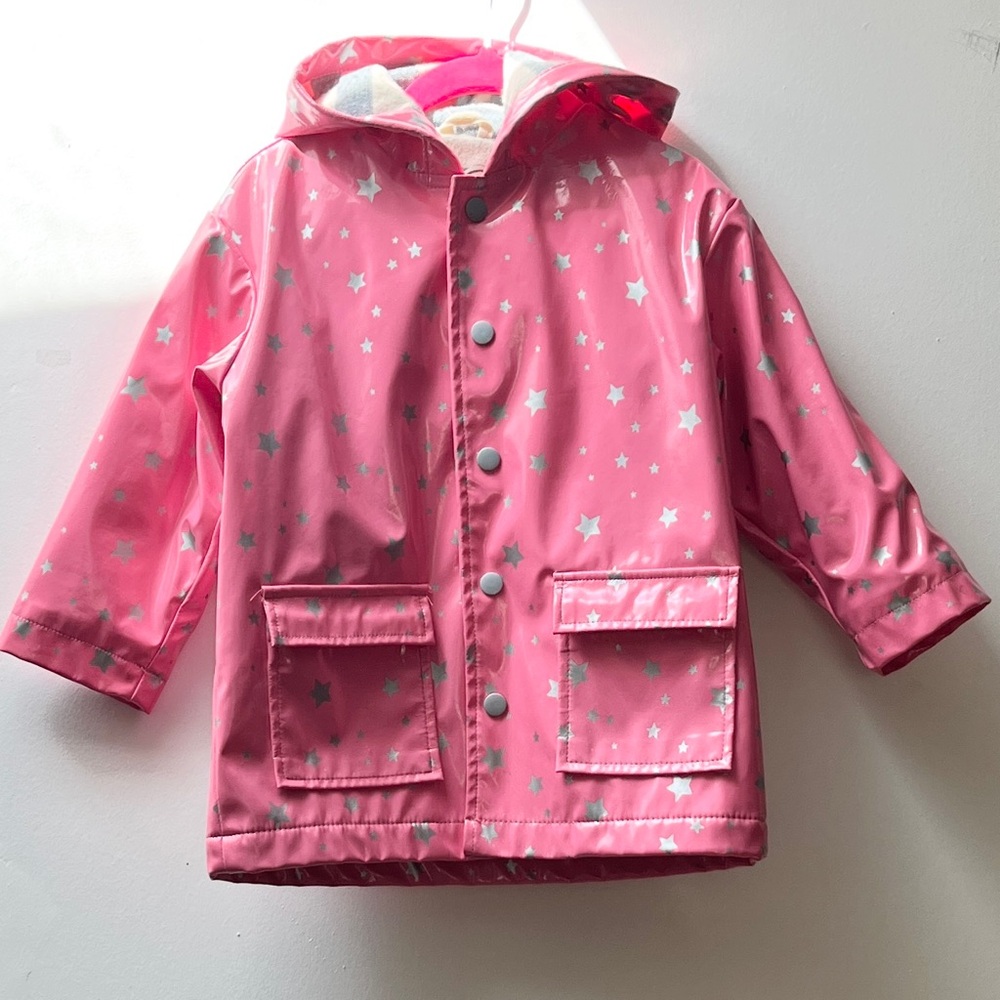 Hatley Pink Star Kids Raincoat size 3